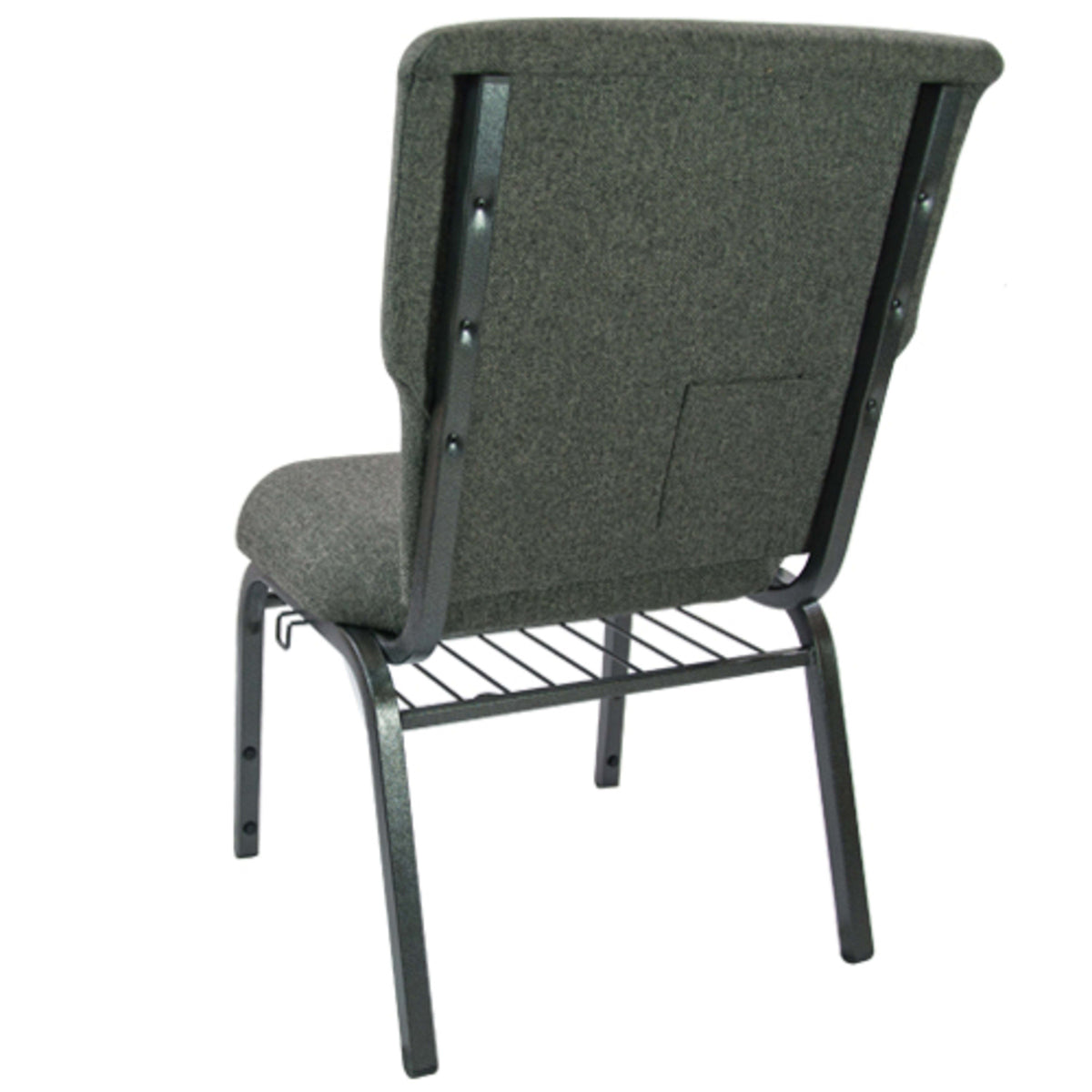 Charcoal Gray Fabric/Silver Vein Frame |#| Charcoal Gray Discount Church Chair - 21 in. Wide