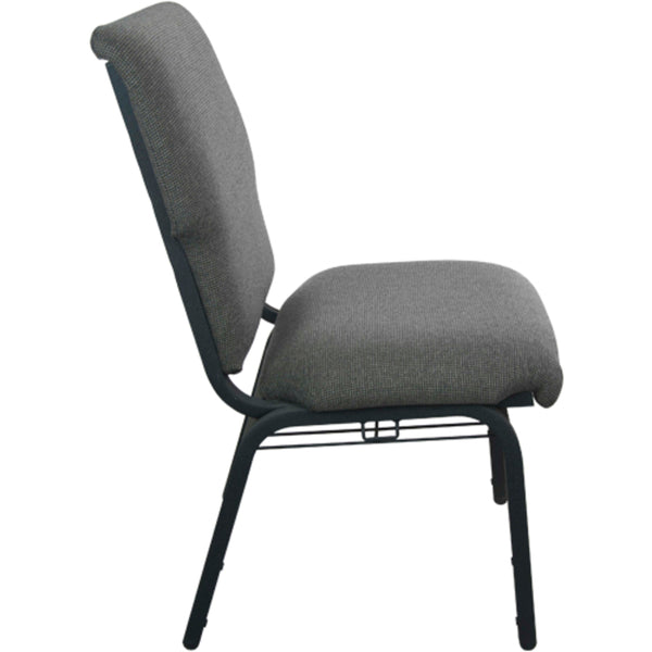 Black Fabric/Silver Vein Frame |#| Black Discount Church Chair - 21 in. Wide