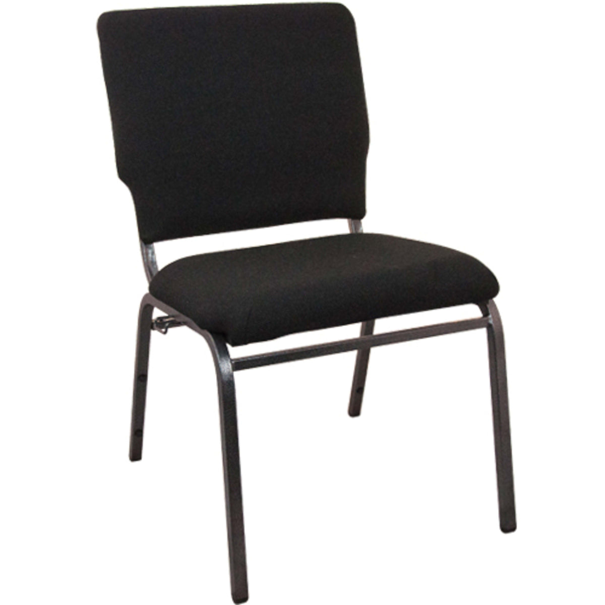 Black Fabric/Silver Vein Frame |#| Black Multipurpose Church Chairs - 18.5 in. Wide