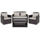 Gray Cushions/Black Frame |#| 4 Piece Black Patio Set with Gray Back Pillows & Seat Cushions - Outdoor Seating