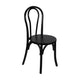 Black |#| Thonet Solid Wood Stackable Dining Chair with Fixed Floor Glides in Black