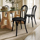 Black |#| Thonet Solid Wood Stackable Dining Chair with Fixed Floor Glides in Black