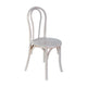 White Wash |#| Thonet Solid Wood Stackable Dining Chair with Fixed Floor Glides in White Wash