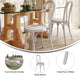 White Wash |#| Thonet Solid Wood Stackable Dining Chair with Fixed Floor Glides in White Wash