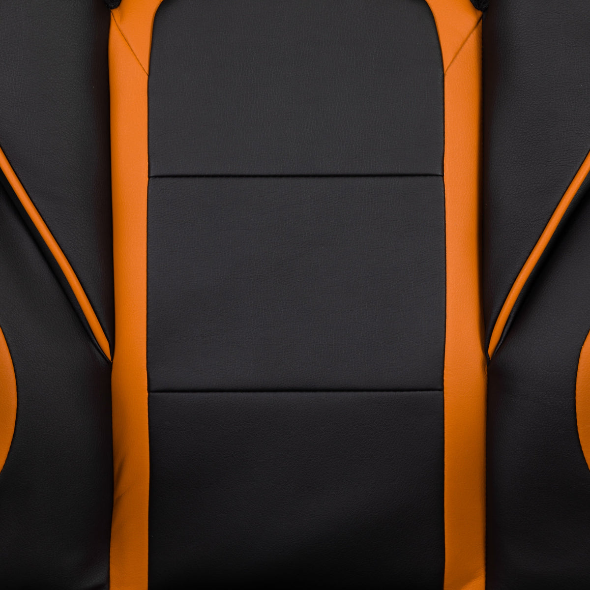 Black with Orange Trim |#| Fully Reclining Gaming Chair with Slideout Footrest, Lumbar Massage-Black/Orange