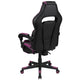 Black with Purple Trim |#| Fully Reclining Gaming Chair with Slideout Footrest, Lumbar Massage-Black/Purple