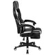 Black with White Trim |#| Fully Reclining Gaming Chair with Slideout Footrest, Lumbar Massage-Black/White