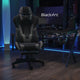 Gray |#| Reclining Faux Leather Gaming Chair - Adjustable Arms & Footrest - Black & Gray