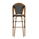 Black & White/Natural Frame |#| All-Weather Commercial Paris Stool with Bamboo Print Metal Frame-Black/White