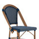 Navy & White/Natural Frame |#| All-Weather Commercial Paris Stool with Bamboo Print Metal Frame-Navy/White