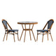 Navy & White Rattan/Natural Frame |#| Indoor/Outdoor Commercial Bistro Set with Table and 2 Chairs in Navy/Wht