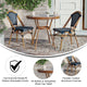 Navy & White Rattan/Natural Frame |#| Indoor/Outdoor Commercial Bistro Set with Table and 2 Chairs in Navy/Wht