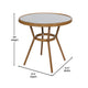 Navy & White Rattan/Natural Frame |#| Indoor/Outdoor Commercial Bistro Set with Table and 2 Chairs in Navy/Wht