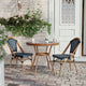 Navy & White Rattan/Natural Frame |#| Indoor/Outdoor Commercial Bistro Set with Table and 2 Chairs in Navy/Wht