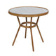 Navy & White Rattan/Natural Frame |#| Indoor/Outdoor Commercial Bistro Set with Table and 2 Chairs in Navy/Wht