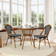 Black & White Rattan/Natural Frame |#| Indoor/Outdoor Commercial Bistro Set with Table and 2 Chairs in Blk/Wht