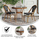 Black & White Rattan/Natural Frame |#| Indoor/Outdoor Commercial Bistro Set with Table and 2 Chairs in Blk/Wht