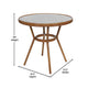Black & White Rattan/Natural Frame |#| Indoor/Outdoor Commercial Bistro Set with Table and 2 Chairs in Blk/Wht
