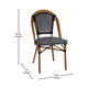Black & White Rattan/Natural Frame |#| Indoor/Outdoor Commercial Bistro Set with Table and 2 Chairs in Blk/Wht