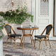 Black & White Rattan/Natural Frame |#| Indoor/Outdoor Commercial Bistro Set with Table and 2 Chairs in Blk/Wht