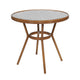 Black & White Rattan/Natural Frame |#| Indoor/Outdoor Commercial Bistro Set with Table and 2 Chairs in Blk/Wht