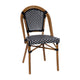 Black & White Rattan/Natural Frame |#| Indoor/Outdoor Commercial Bistro Set with Table and 2 Chairs in Blk/Wht