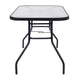 Red |#| Commercial 5 Pc Outdoor Patio Dining Set with Glass Table and 4 Chairs - Red