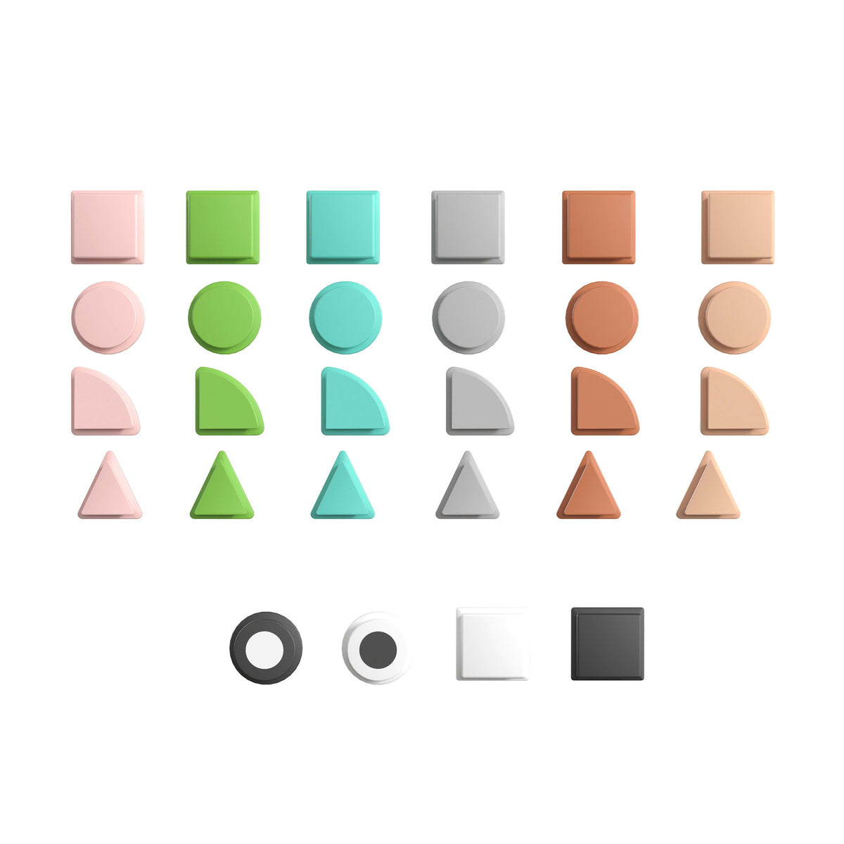 Commercial Grade 256 Piece Shapes Set for Modular STEAM Walls - Pastel