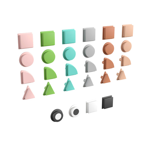 Commercial Grade 256 Piece Shapes Set for Modular STEAM Walls - Pastel