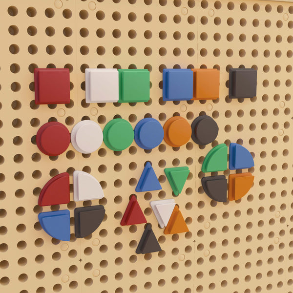 Commercial Grade 256 Piece Shapes Set for Modular STEAM Walls - Multicolor