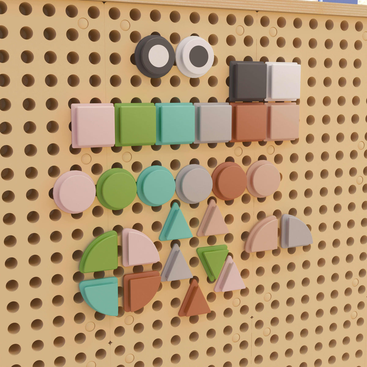 Commercial Grade 256 Piece Shapes Set for Modular STEAM Walls - Pastel