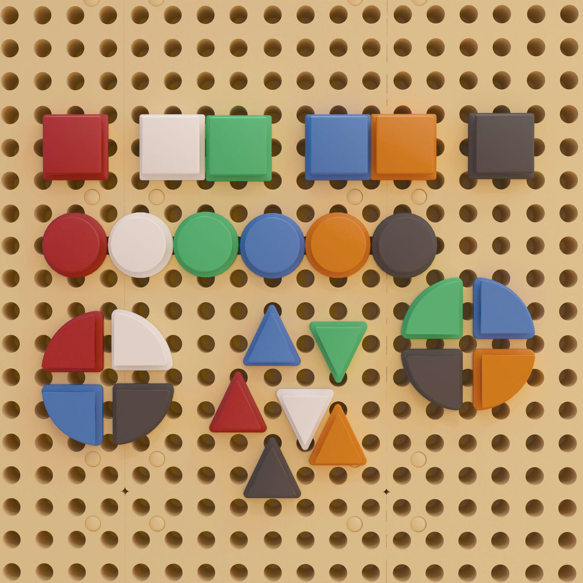 Commercial Grade 256 Piece Shapes Set for Modular STEAM Walls - Multicolor