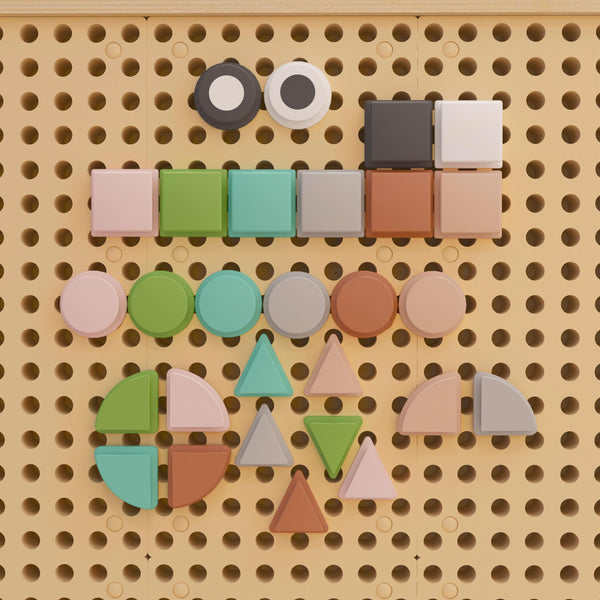 Commercial Grade 256 Piece Shapes Set for Modular STEAM Walls - Pastel