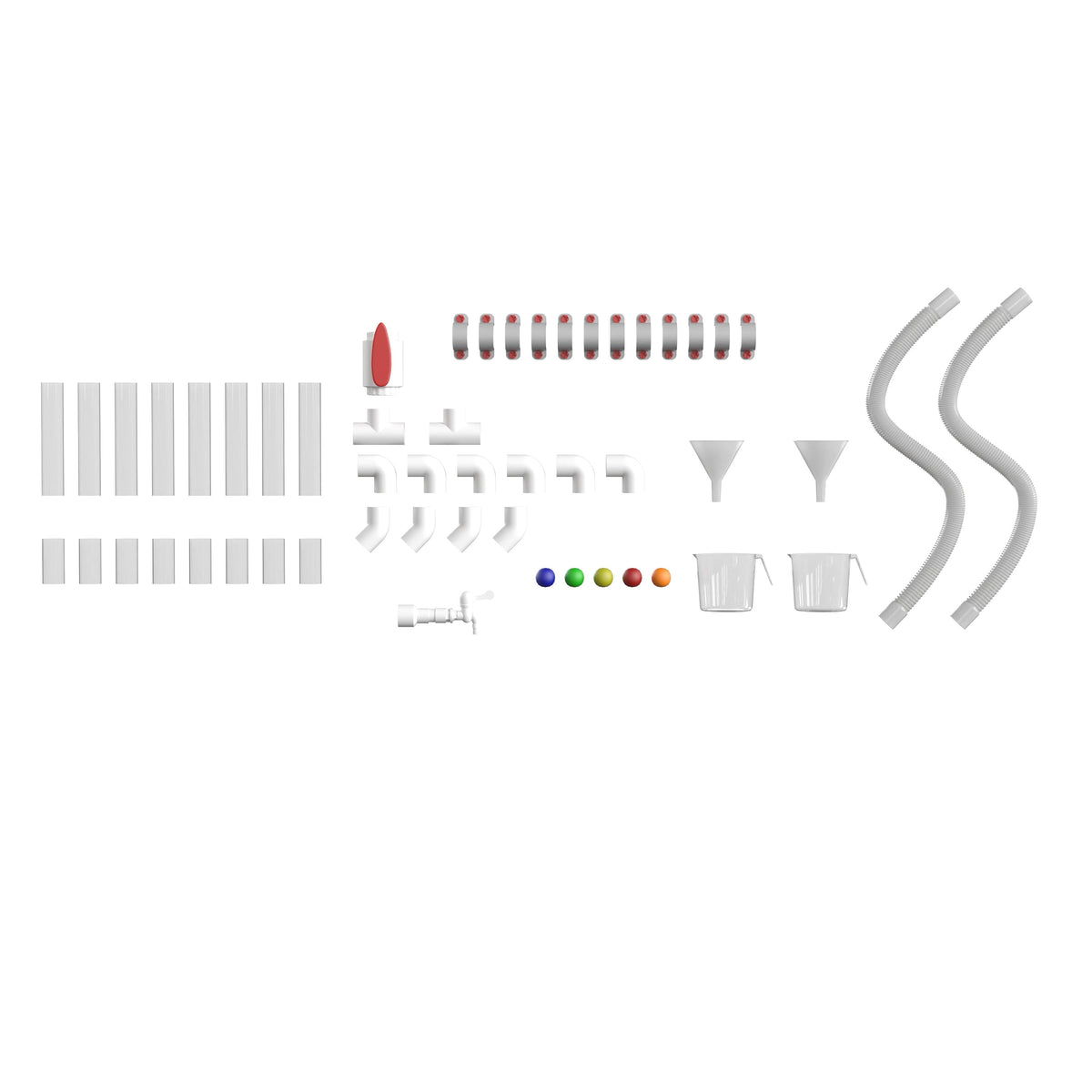 Commercial Grade 80 Piece Pipe Builder Set for Modular STEAM Wall Systems