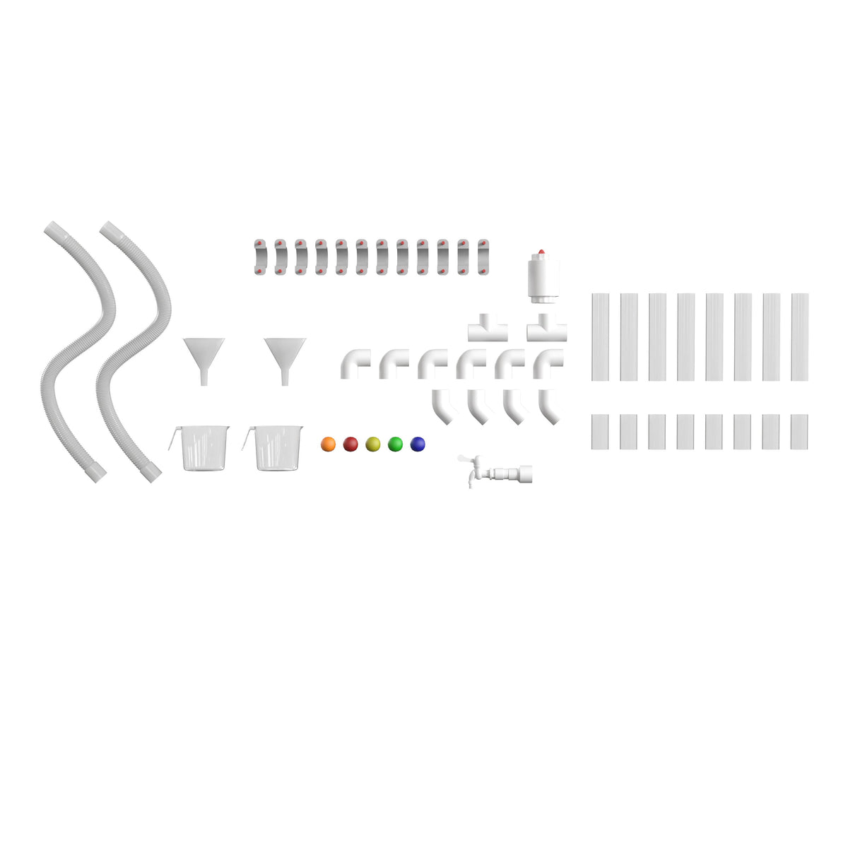 Commercial Grade 80 Piece Pipe Builder Set for Modular STEAM Wall Systems