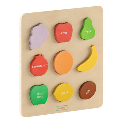 Bright Beginnings Commercial Grade Birch Plywood STEM Fruit Shapes Puzzle Board
