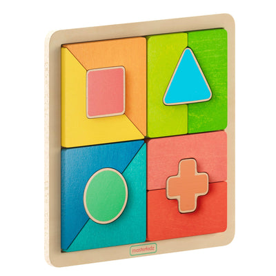 Bright Beginnings Commercial Grade Birch Plywood STEM Geometric Shape Building Puzzle Board