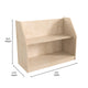 Commercial Grade Natural Finish Wooden Classroom 2 Tier Display Shelf Unit