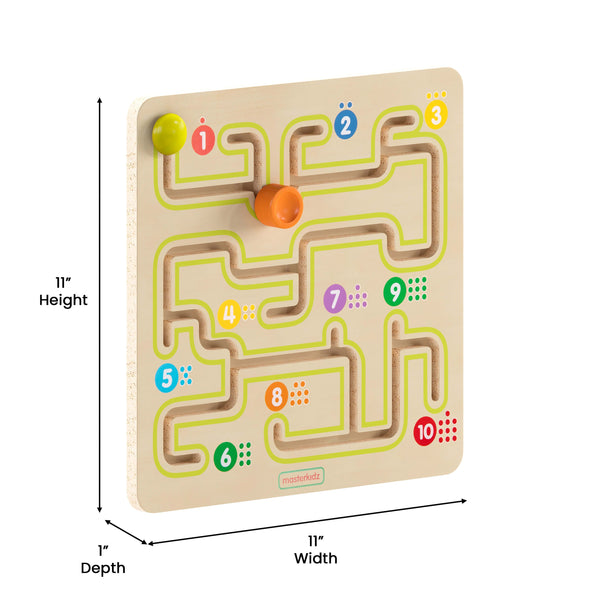 Commercial Grade Wooden STEM Sliding Maze Learning Board-Natural/Multicolor