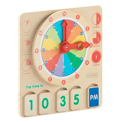 Bright Beginnings Commercial Grade STEM Telling Time Learning Board with Digital and Analog Readings