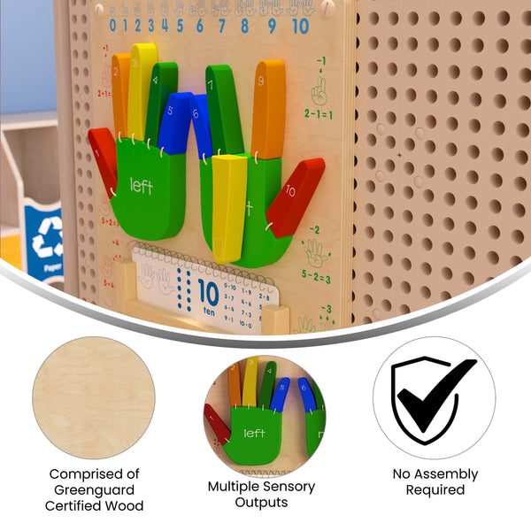 Commercial Grade STEAM Wall Wooden Counting Accessory Board - Multicolor