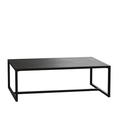 Brock Outdoor Patio Coffee Table Commercial Grade Coffee Table for Deck, Porch, or Poolside - Steel Square Leg Frame