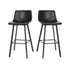 Caleb Modern Armless 30 Inch Bar Height Commercial Grade Barstools with Footrests and Matte Iron Frames, Set of 2