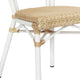 Natural/White Frame |#| All-Weather Commercial Paris Chair with White Metal Frame-Natural