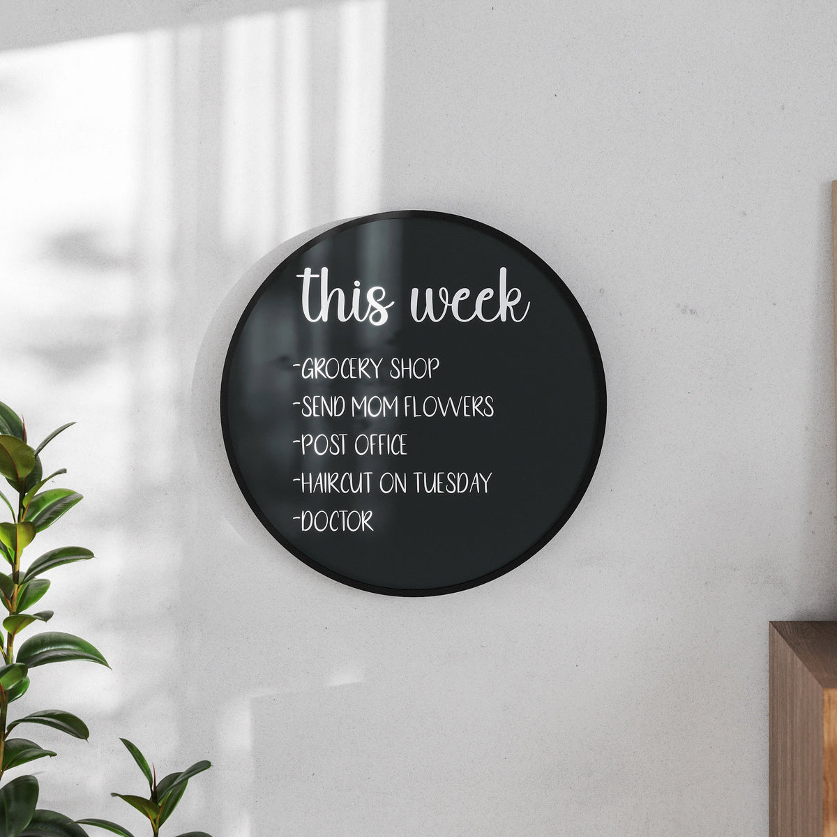 Black,24inch |#| Commercial Wall Mount Black Wooden Frame Magnetic Chalkboard - 24inch Round