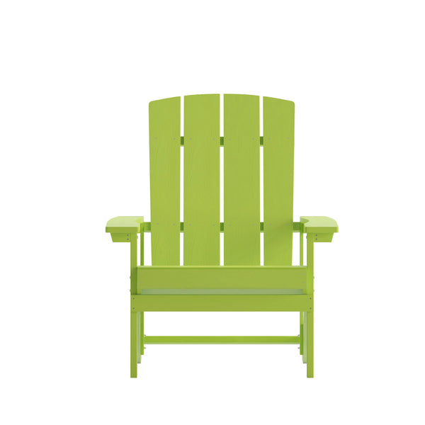 Lime |#| Outdoor Lime Green All-Weather Poly Resin Wood Adirondack Chair