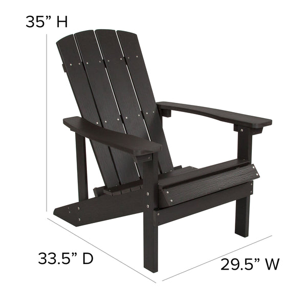 Slate Gray |#| Outdoor Slate Gray All-Weather Poly Resin Wood Adirondack Chair