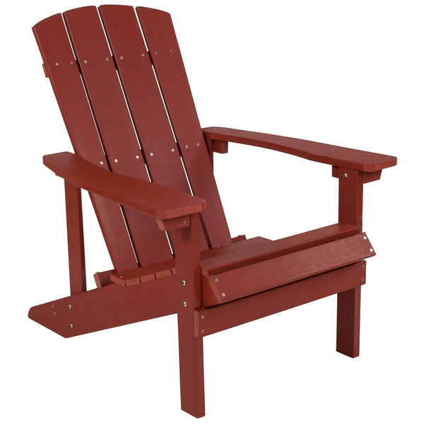 Red |#| Outdoor Red All-Weather Poly Resin Wood Adirondack Chair