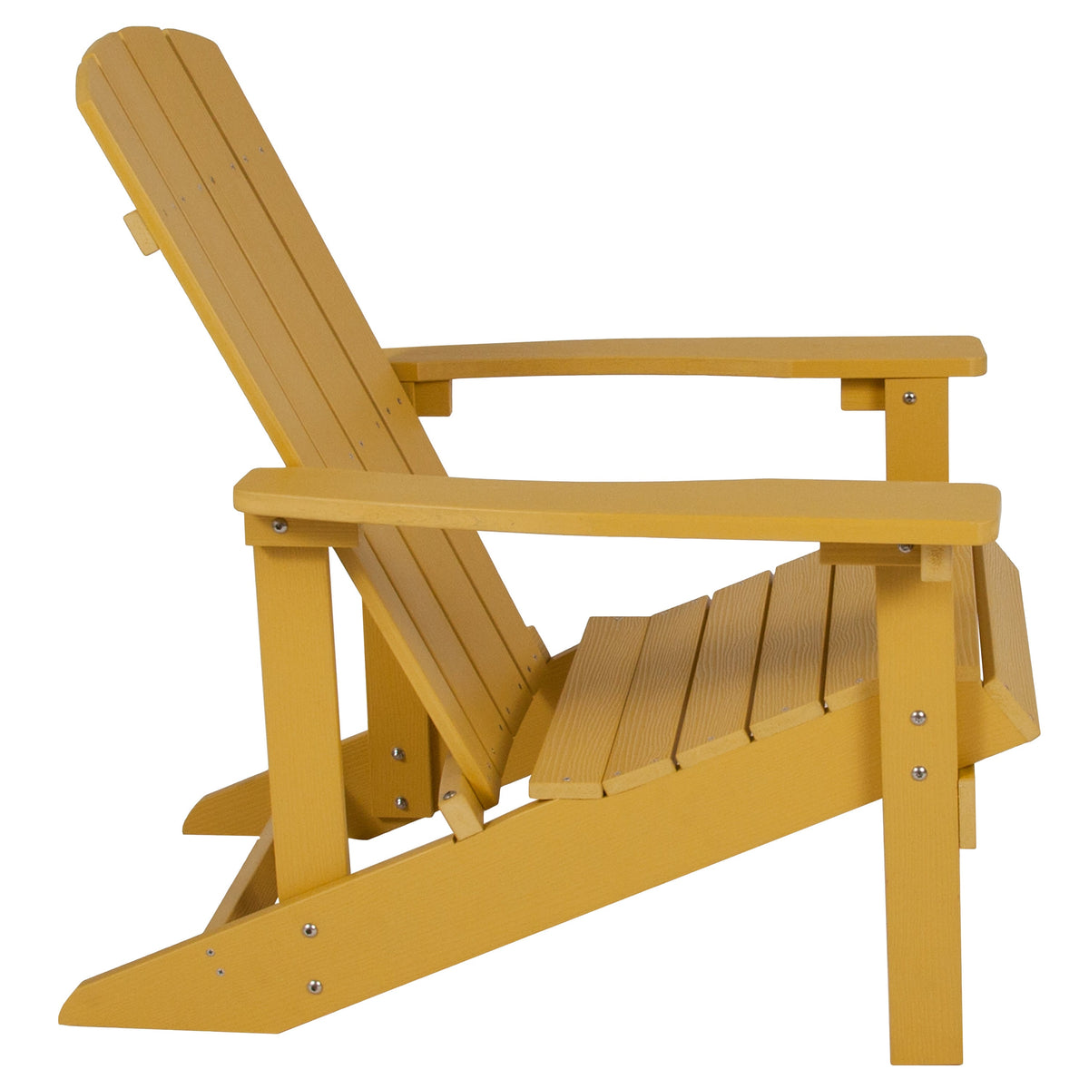 Yellow |#| Outdoor Yellow All-Weather Poly Resin Wood Adirondack Chair