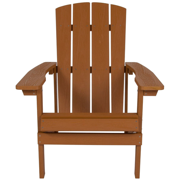 Teak |#| Outdoor Teak All-Weather Poly Resin Wood Adirondack Chair